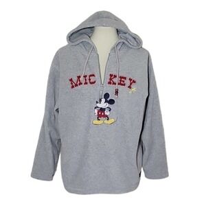 Mickey Mouse Hoodie Sweater Women S Gray Fleece Pull Over Sweatshirt